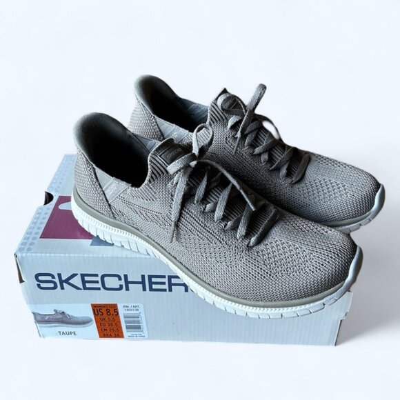 Skechers Women's Virtue Swift Fit Hands Free Shoe Taupe Beige Size 8.5 - Picture 1 of 9